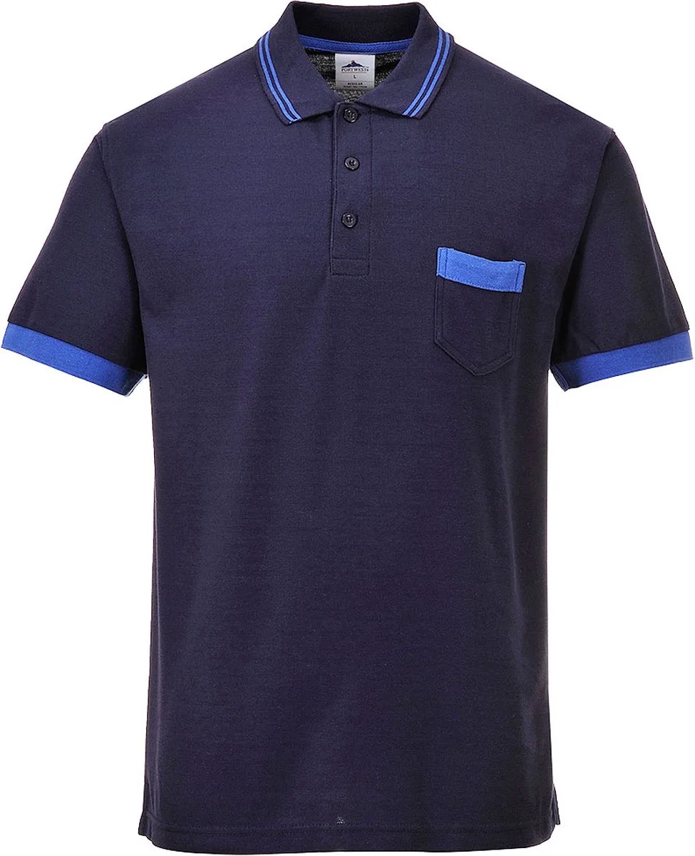TX20 - Portwest Texo Contrast Poloshirt Marine von Portwest, Marineblauw, XL – Produktbild