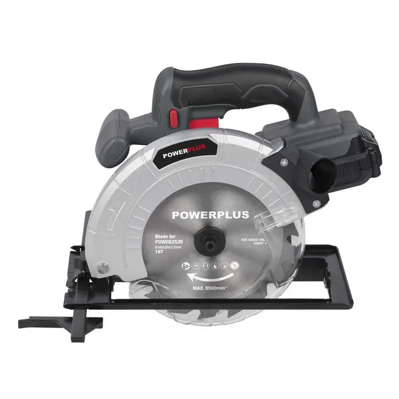 accu cirkelzaag POWEB2520 - 18V gereedschap, Ø165mm - zonder accu en lader - met 1 acc. van Powerplus – productafbeelding 4 van 6