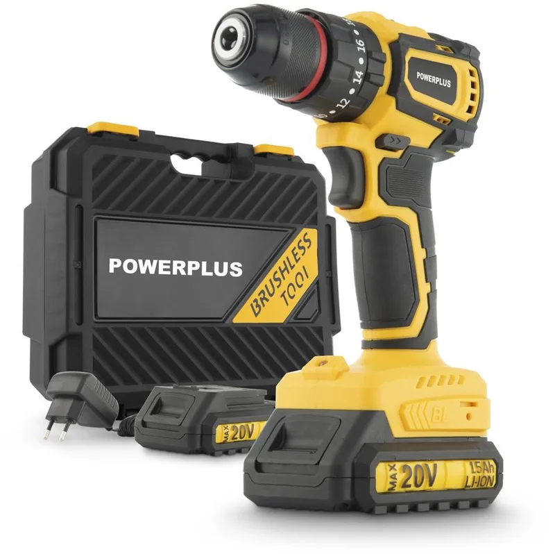 Accu klopboormachine - 20 V, 45 Nm Incl. accu's en lader de Powerplus – image du produit