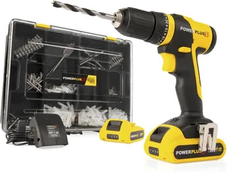Accu klopboormachine POWXB10070 - 3 in 1: boren hamerboren en schroeven, 20 V boormachine, 30 Nm, Links en rechts schroeven, Incl. 2 accu's 1.5 Ah en 1 lader, 362 accessoires fra Powerplus – produktbillede 1 af 3
