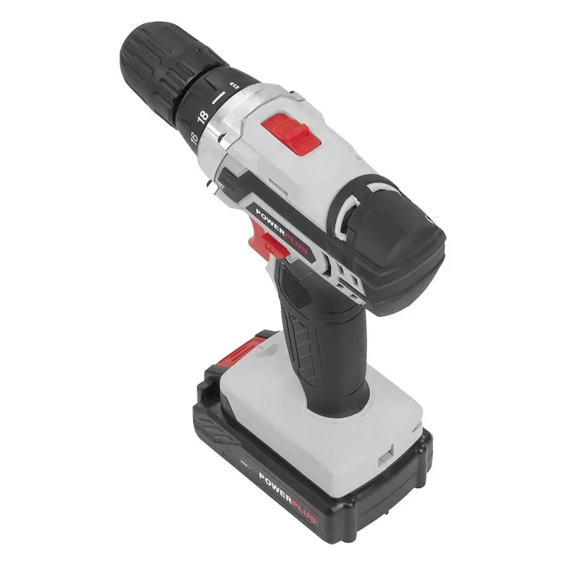 Accuboormachine POWC1071 - Schroefboormachine op Batterij van 20 V voor Hout en Metaal - incl. Batterij, Lader en Koffer van Powerplus – productafbeelding 6 van 6