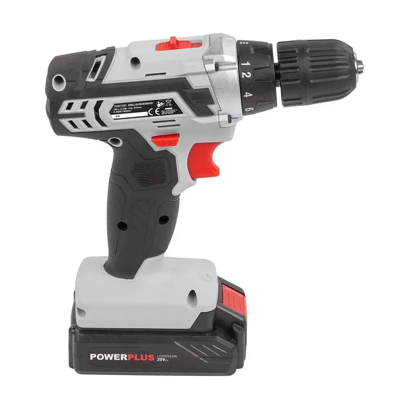 Accuboormachine POWC1071 - Schroefboormachine op Batterij van 20 V voor Hout en Metaal - incl. Batterij, Lader en Koffer van Powerplus – productafbeelding 5 van 6