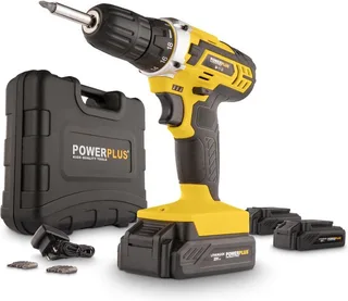 Accuboormachine POWX00501 - Schroefboormachine op Batterij van 20 V voor Hout en Metaal - incl. Batterij, Lader en Bits van Powerplus – productafbeelding 1 van 5