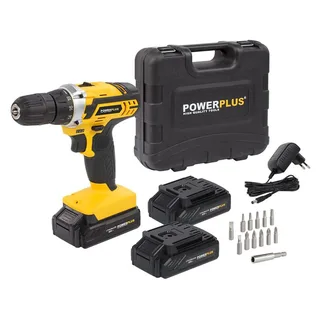 Accuboormachine POWX00501 - Schroefboormachine op Batterij van 20 V voor Hout en Metaal - incl. Batterij, Lader en Bits van Powerplus – productafbeelding 5 van 5