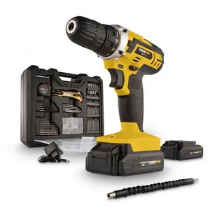 Accuboormachine POWX00830 - Schroefboormachine op Batterij van 20 V voor Hout en Metaal - incl. Batterij, Lader en Bits van Powerplus – productafbeelding 4 van 4