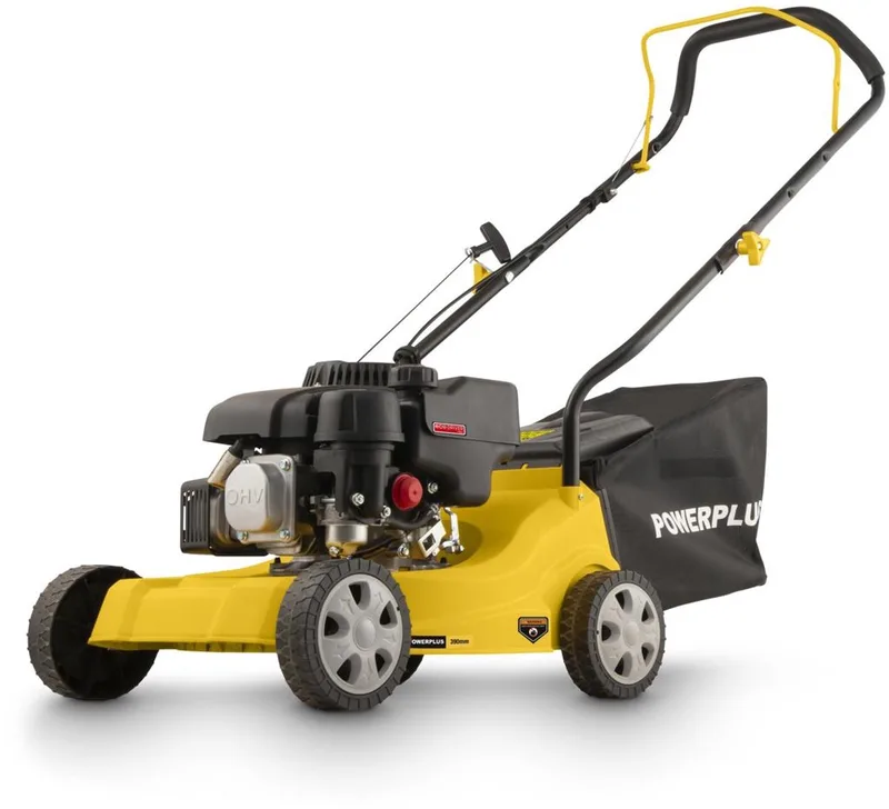 benzine grasmaaier - 132cc - 39 cm, 3 maaihoogtes, 35L zak by Powerplus – product image