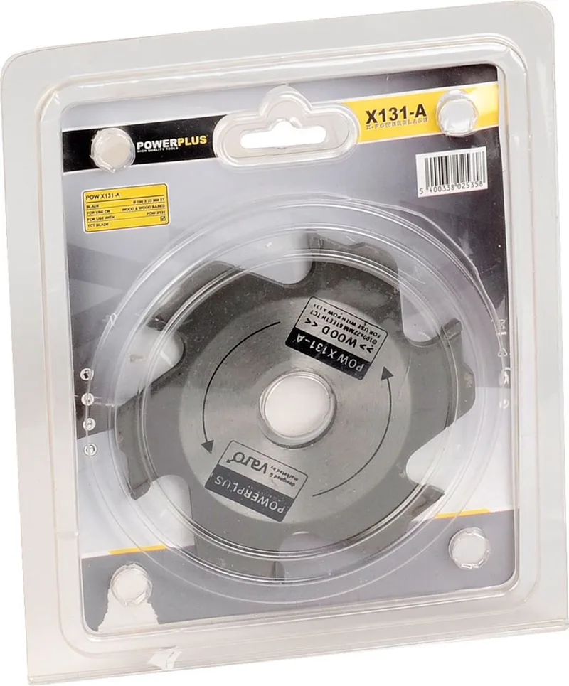 cirkelzaagblad POWX131A - Ø 100x22mm – 6 Tanden – Tot 22 mm diep – Zacht en hart hout - Geschikt voor POWX131 lamellenfrees von Powerplus – Produktbild