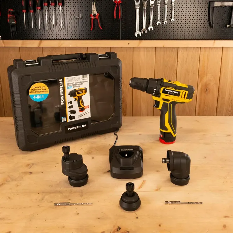Compacte 4-in-1 multifunctionele schroevendraaier 12V POWXBOX001 – incl. batterij 12V en 2.0Ah lader van Powerplus – productafbeelding 5 van 6