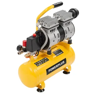 Compressor POWX17230S - geen olie -550W- 6L -geluidsarm de Powerplus, Jaune – image du produit 2 sur 2