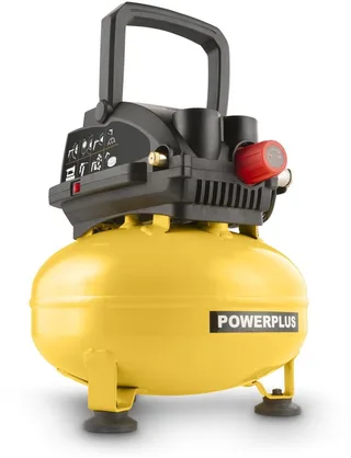 Compressor POWX17245 - Compressor geen olie - pancakemodel -750W -11L by Powerplus, Yellow – product image 1 of 2