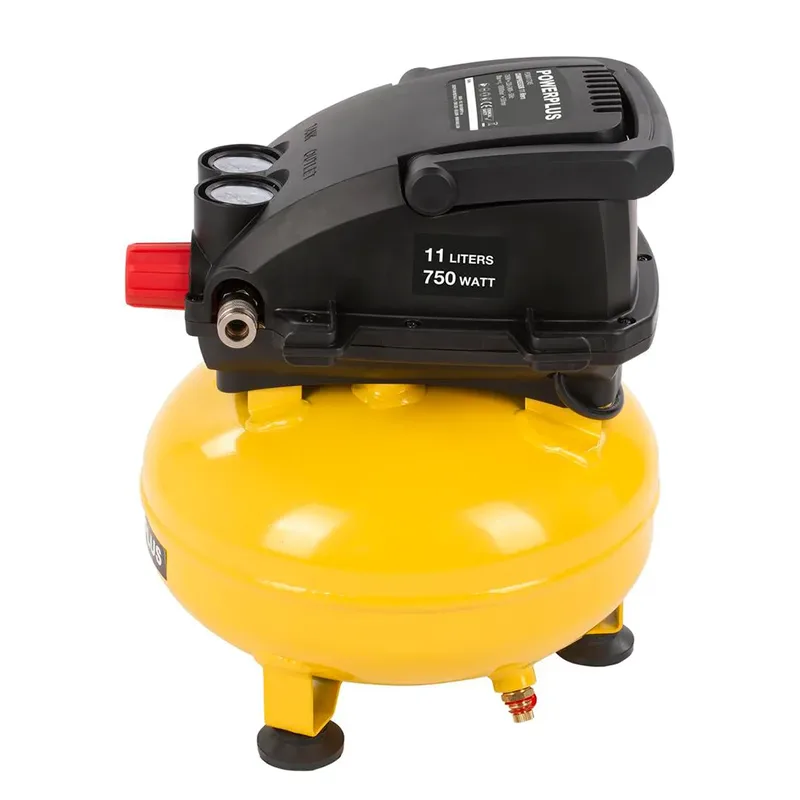 Compressor POWX17245 - Compressor geen olie - pancakemodel -750W -11L by Powerplus, Yellow – product image 2 of 2