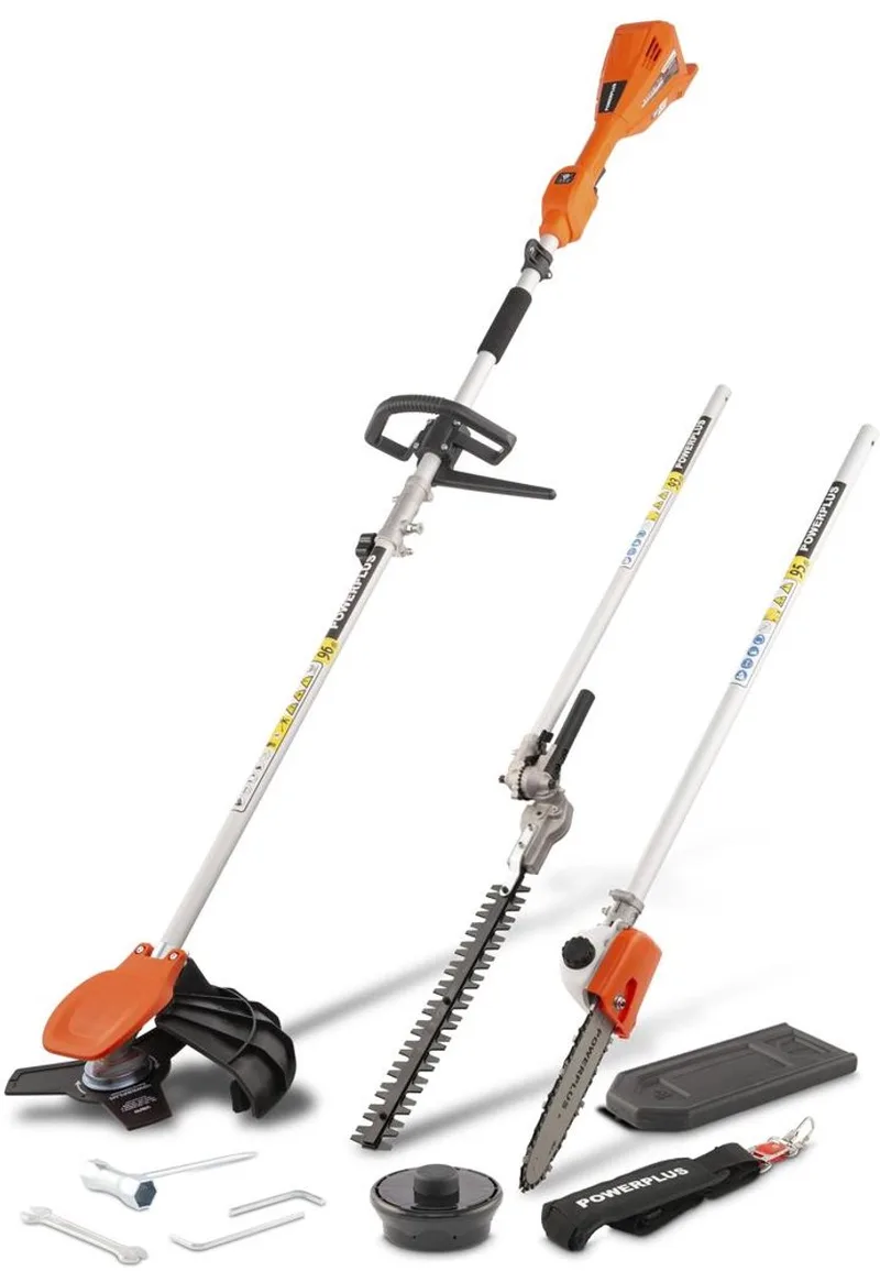 Dual Power 4-in-1 Tuin Multitool op batterijen POWDPG75530 - 40 V tuingereedschap, heggenschaar, trimmer, kettingzaag en bosmaaier op accu, zonder accu en lader van Powerplus – productafbeelding 1 van 2