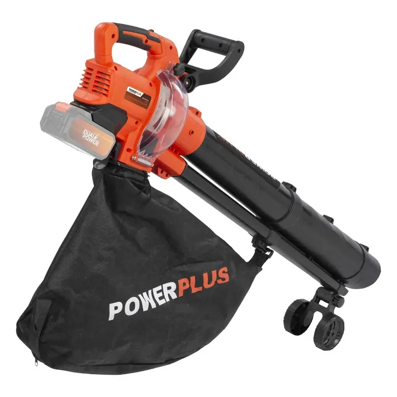 Dual Power Accu-bladblazer POWDPG75270 - Bladblazer op batterij van 40 V, 3-in-1: versnipperen, blazen en zuigen, maximale luchtsnelheid van 210 km/h, met 45 L opvangzak, zonder accu en lader by Powerplus – product image 5 of 6