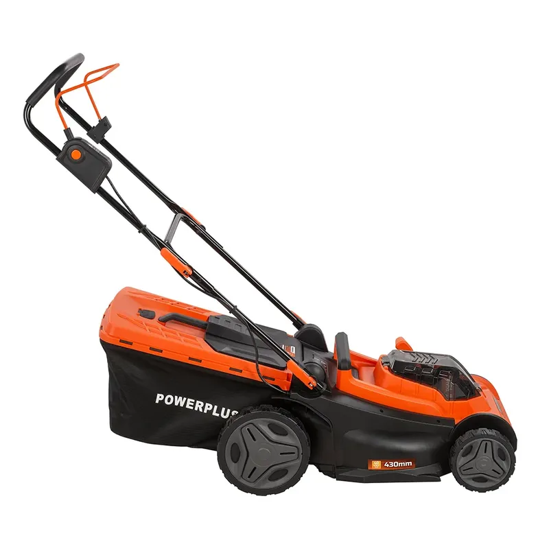Dual Power accu grasmaaier POWDPG75611 - 40 V, 430 mm Ø grasmachine, met grasopvangsysteem en achteruitworp van Powerplus – productafbeelding 3 van 6