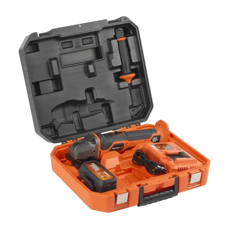 Dual Power accu haakse slijper POWDP35150 - 20V slijpmachine - slijpschijf 115mm ᴓ, met accu 5.0-2.5Ah en lader fra Powerplus – produktbillede 3 af 6