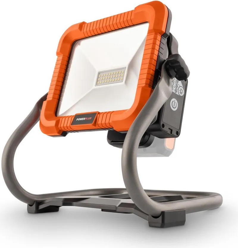Dual Power Draagbare Schijnwerper POWDP8031 - LED Bouwlamp van 20 V en 2700 lm - zonder Batterij en Lader by Powerplus, Orange – product image