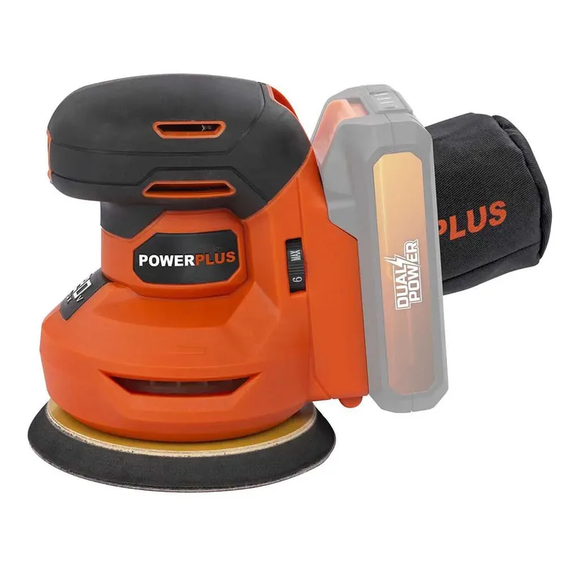Dual Power excentrische accu-schuurmachine POWDP50400 - 20V, schuurpapier ᴓ125mm - 24000min-1 - zonder accu en lader, met 1 acc. by Powerplus – product image 3 of 6