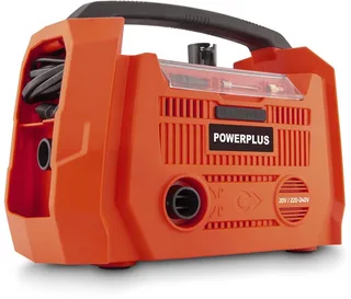 Dual Power - POWDP7031 - 20 V - Geborsteld - Compressor oppompen - ontluchten - 20V + 220V - excl. batterij en lader - 3 acc. van Powerplus, Oranje – productafbeelding 1 van 2