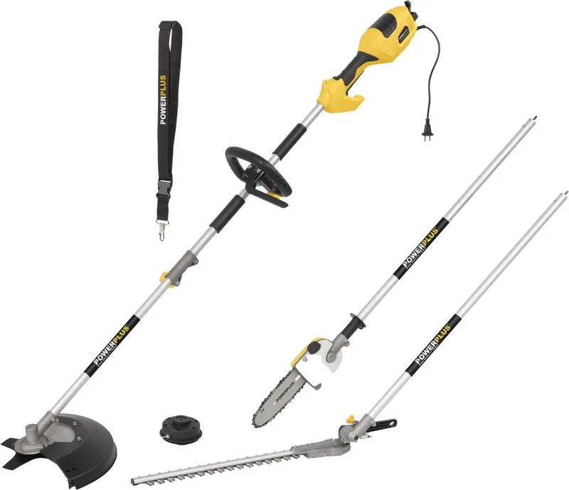 Elektrische 4-in-1 Tuin Multitool POWXG3020 - 1000 W tuingereedschap, elektrische heggenschaar, trimmer, kettingzaag en bosmaaier by Powerplus – product image