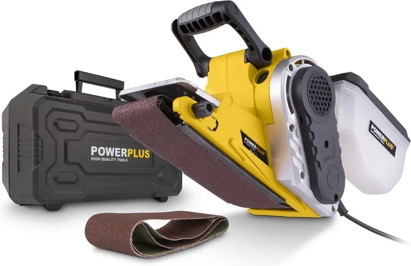 elektrische bandschuurmachine POWX0460 - 950W schuurmachine - schuurriem 533x75mm - 380min-1 - met opbergkoffer - met 3 acc. van Powerplus – productafbeelding