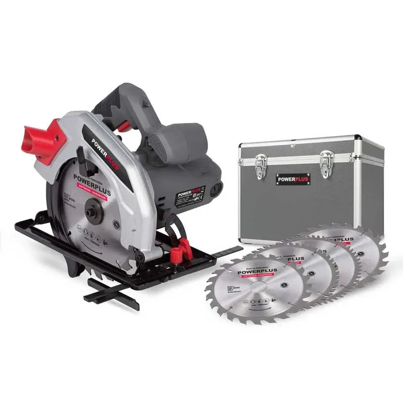 elektrische cirkelzaag POWESET4 - 1200W compact gereedschap, Ø185mm - zijgeleider - met 4 acc. van Powerplus – productafbeelding 5 van 6