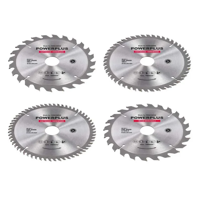 elektrische cirkelzaag POWESET4 - 1200W compact gereedschap, Ø185mm - zijgeleider - met 4 acc. van Powerplus – productafbeelding 6 van 6