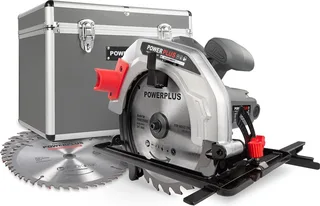 elektrische cirkelzaag POWESET4 - 1200W compact gereedschap, Ø185mm - zijgeleider - met 4 acc. van Powerplus – productafbeelding 1 van 6