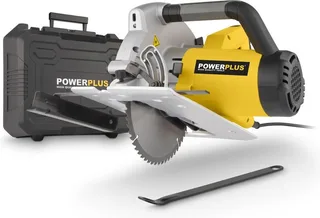 elektrische cirkelzaag POWX0550 - 1800W gereedschap, Ø210mm - laser, zijgeleider - met 1 acc. van Powerplus – productafbeelding 1 van 5