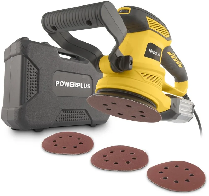 elektrische excentrische schuurmachine POWX04710 - 450W, schuurpapier ᴓ125mm - 26000min-1, met 6 acc. en opbergkoffer von Powerplus – Produktbild 1 von 2