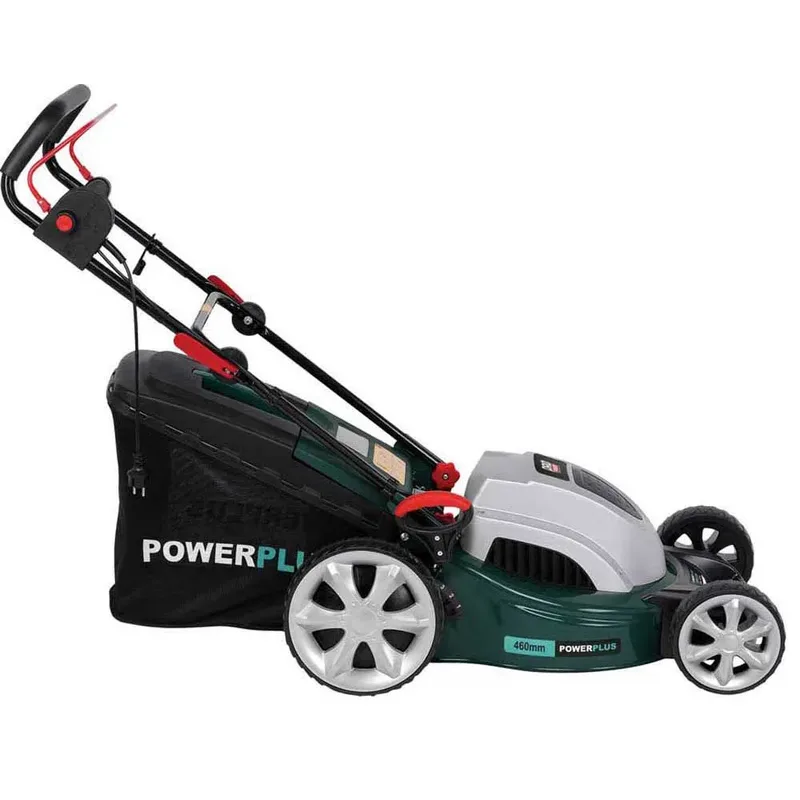 elektrische grasmaaier POWPG10240 - 1800 W, 460 mm Ø grasmachine, tuintoestel, met grasopvangsysteem, mulchen en achteruitworp van Powerplus – productafbeelding 4 van 6