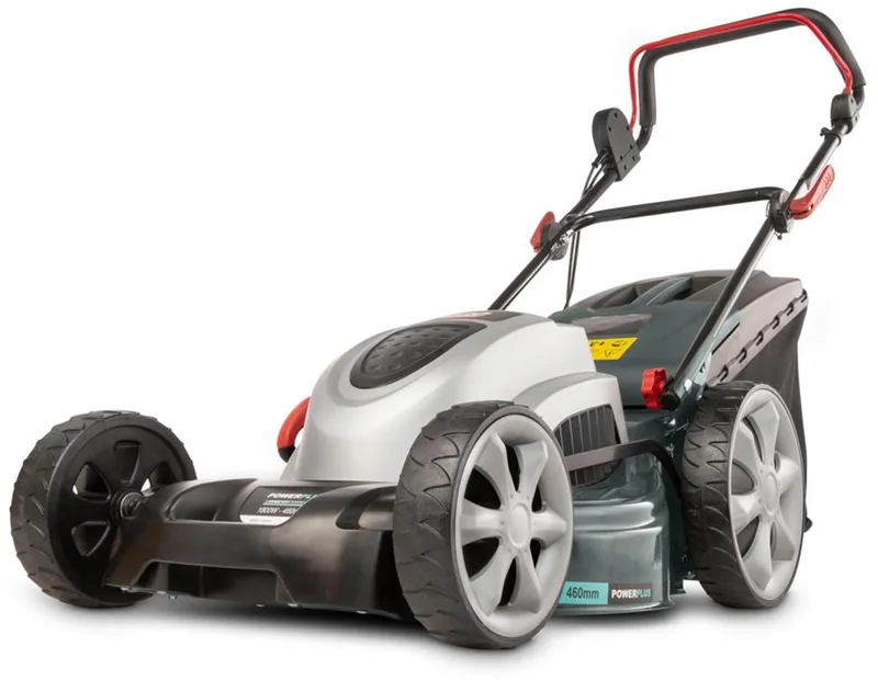 elektrische grasmaaier POWPG10240 - 1800 W, 460 mm Ø grasmachine, tuintoestel, met grasopvangsysteem, mulchen en achteruitworp van Powerplus – productafbeelding 1 van 6