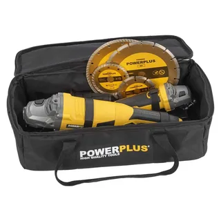 elektrische haakse slijper set POWX06250 - 2 slijpers 2000W + 750 W - slijpschijf 230mmᴓ + 115mmᴓ, power tool set, 4 acc. fra Powerplus – produktbillede 5 af 6
