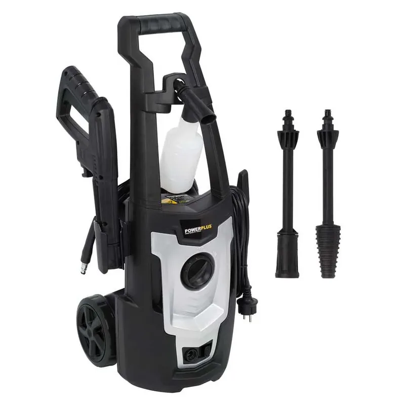 Elektrische Hogedrukreiniger POWXG90405 - 1400 W Terrasreiniger, start/stop functie, max. druk van 110 bar en temperatuur van 50 °C, 5 m slang en accessoires inbegrepen, Reinigen van auto's, meubelen en fiets de Powerplus – image du produit 2 sur 6