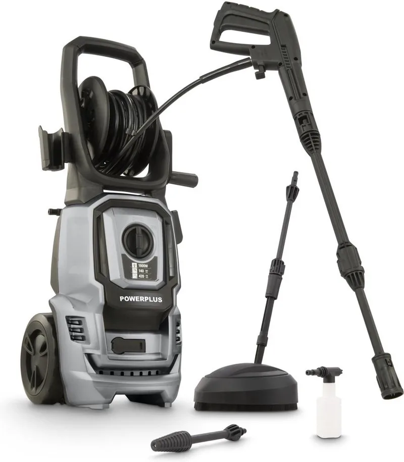 Elektrische Hogedrukreiniger POWXG90411 - 1800 W Terrasreiniger, 140 Bar en 50 °C - met 8 m Slang en Accessoires van Powerplus – productafbeelding