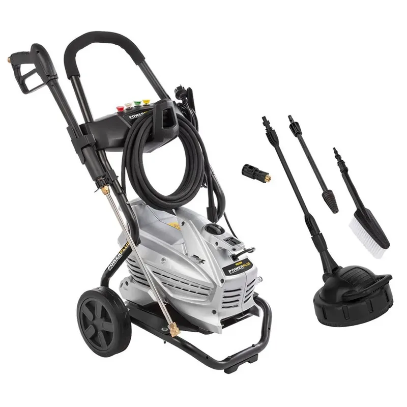Elektrische Hogedrukreiniger POWXG90430 - [5620} Terrasreiniger, start/stop functie, max. druk van 190 bar en temperatuur van 50 °C, 10 m slang en accessoires inbegrepen, Reinigen van auto's, meubelen en fiets fra Powerplus – produktbillede 2 af 4