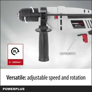 Elektrische klopboormachine POWC10200 - 2 in 1: boren en hamerboren, 600 W boormachine, Links en rechts schroeven von Powerplus – Produktbild 6 von 6