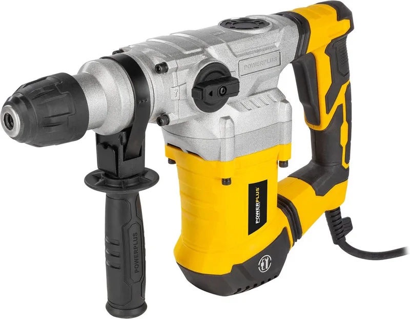 Elektrische klopboormachine POWX11721 - 4 in 1: boren hamerboren beitelen en beitelrotatie, 1200 W boormachine, 5 J, Links en rechts schroeven, SDS plus, 6 accessoires by Powerplus – product image 1 of 6