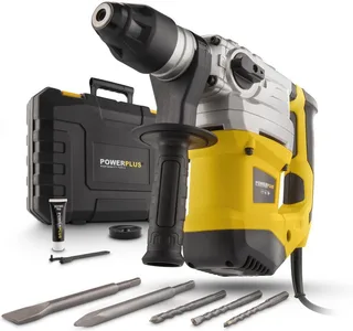 Elektrische klopboormachine POWX1195 - 4 in 1: boren hamerboren beitelen beitelrotatie, 1500 W boor, 6 J, SDS plus, 5 acc. von Powerplus – Produktbild 1 von 6
