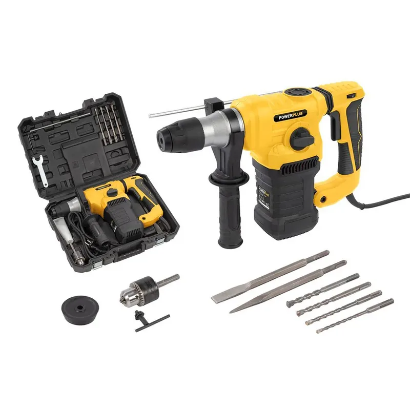 Elektrische klopboormachine POWX1197 - 4 in 1: boren hamerboren beitelen en beitelrotatie, 1500 W boormachine von Powerplus – Produktbild 2 von 6