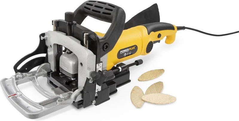 Elektrische Lamellenfrees POWX1310 - Deuvelfrees Elektrisch 900 W - Gereedschap Houtbewerking - met 1 Acc. by Powerplus, Yellow – product image