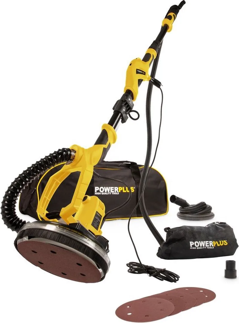 elektrische Langnekschuurmachine POWX0479 - 1050W wand- & plafondschuurmachine - schuurpapier Ø225mm - 2600min-1 - telescopisch - met 6 acc. by Powerplus – product image 1 of 4