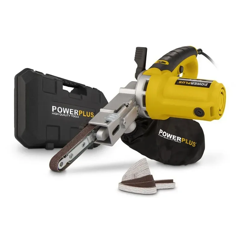 elektrische vijlmachine POWX139 - 400W schuurmachine - schuurriem 457x13mm - 1700min-1 - met opbergkoffer - met 10 acc. van Powerplus – productafbeelding 3 van 6