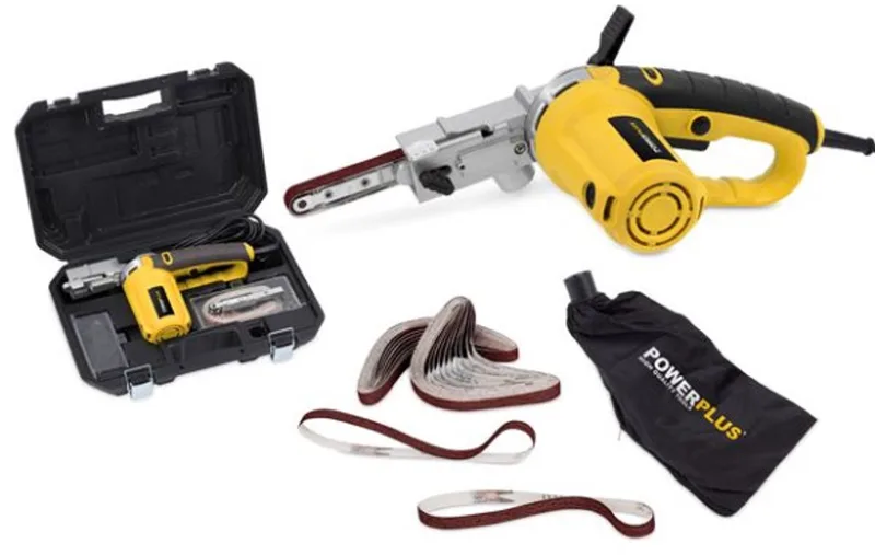 elektrische vijlmachine POWX139 - 400W schuurmachine - schuurriem 457x13mm - 1700min-1 - met opbergkoffer - met 10 acc. van Powerplus – productafbeelding 1 van 6