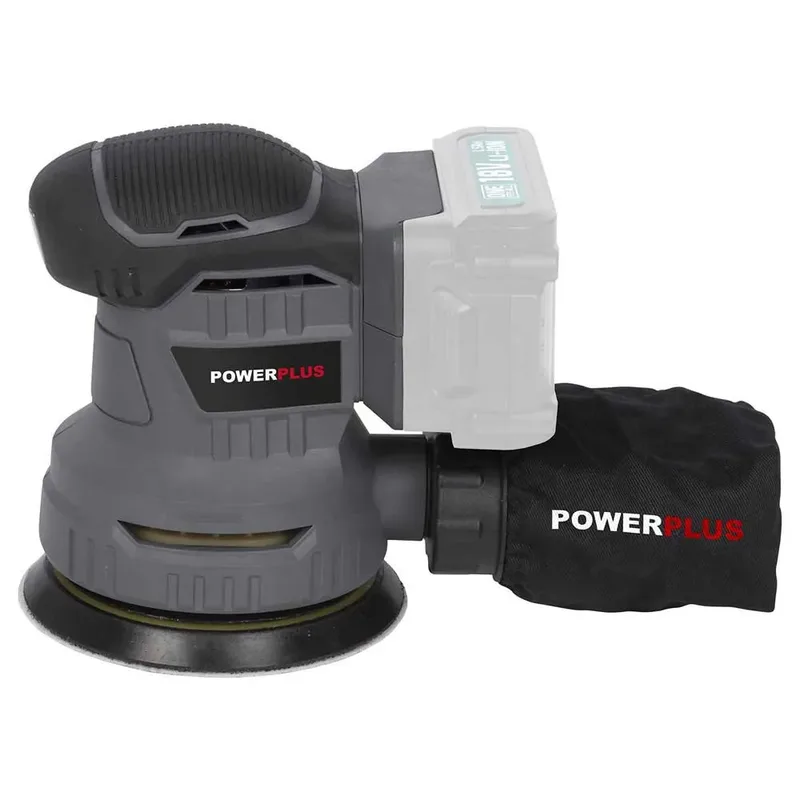 excentrische accu-schuurmachine POWEB4010 - 18V, schuurpapier ᴓ125mm - 20000min-1 - zonder accu en lader, met 1 acc. van Powerplus – productafbeelding 2 van 6