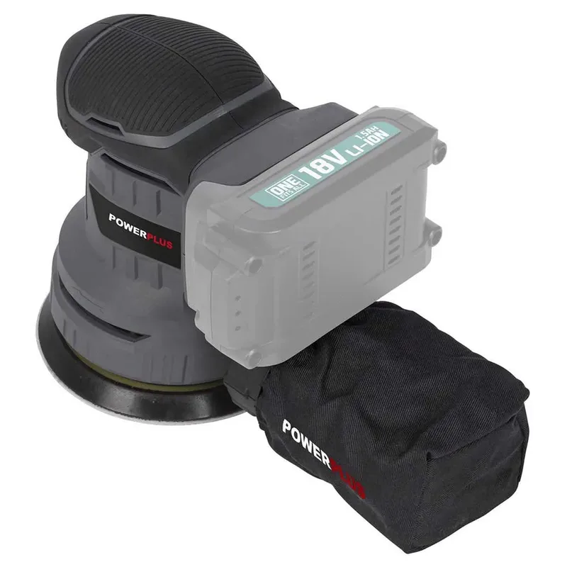 excentrische accu-schuurmachine POWEB4010 - 18V, schuurpapier ᴓ125mm - 20000min-1 - zonder accu en lader, met 1 acc. van Powerplus – productafbeelding 3 van 6