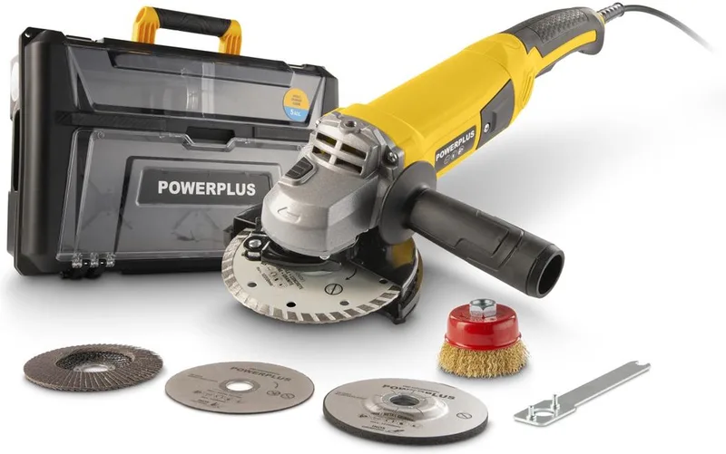 Haakse slijper 1200W - POWXBOX015 - Ø 125mm - 5 acc. von Powerplus – Produktbild