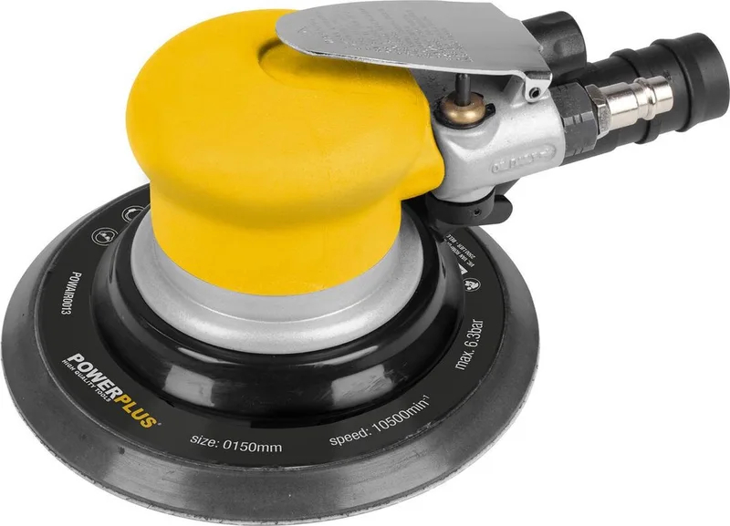 pneumatische excentrische schuurmachine POWAIR0013 - 240L/min, 6.3 bar, schuurpapier ᴓ150mm - 10500min-1 van Powerplus – productafbeelding 1 van 6