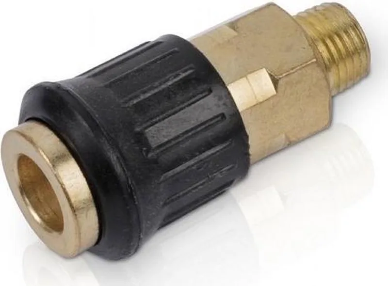 POWAIR0254 Compressor koppelingen - Universele vrouwelijke buitendraad - Mannelijke schroefdraad 1/4" - 2stuks - Koper - Rubber greep by Powerplus – product image