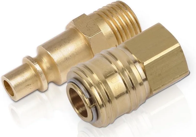 POWAIR0261 Compressor koppelingen - Verloopstuk vrouwelijk - Orion naar Euro koppeling - 2stuks - Koper de Powerplus – image du produit