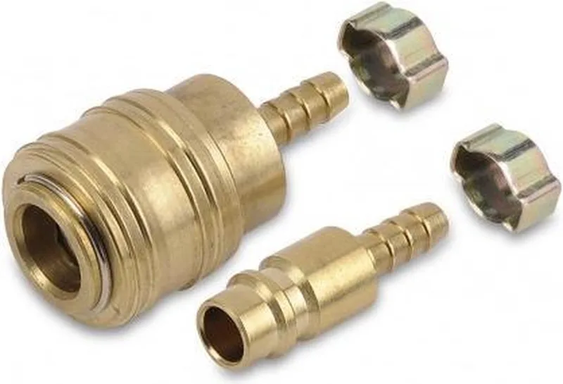 POWAIR0265 Compressor koppelingen - Snelkoppeling met 2 ringen - Mannelijke en vrouwelijke Euro-slangaansluiting by Powerplus – product image